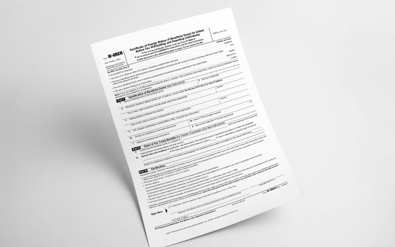 Điền thông tin và hoàn tất biểu mẫu thuế W-8BEN