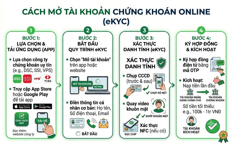 Cách mở tài khoản chứng khoán online (eKYC)