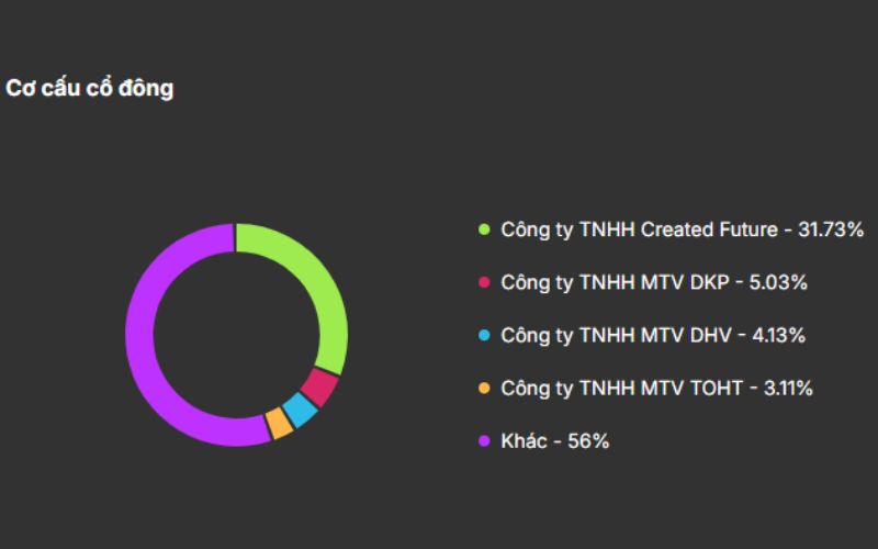 Cơ cấu cổ đông DGW. Nguồn DSC ChatAI
