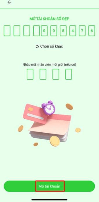 Lựa chọn số tài khoản