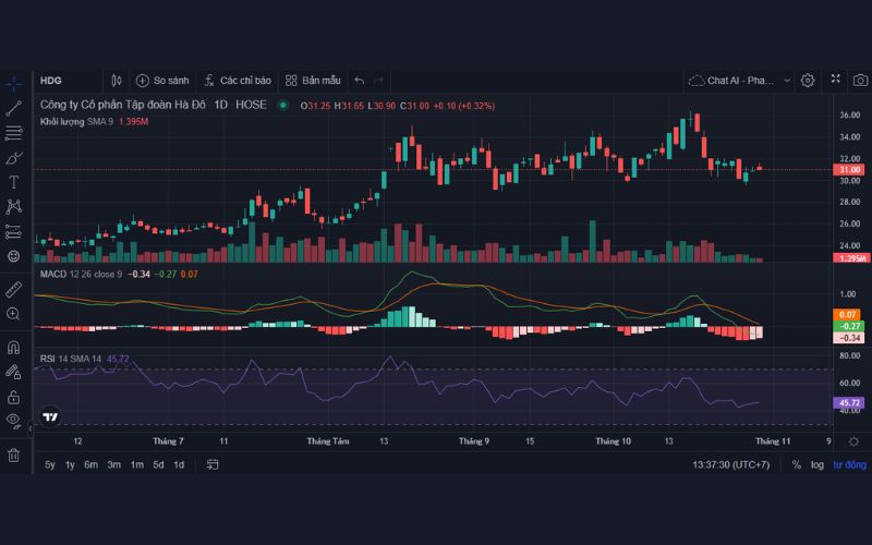 Phân tích kỹ thuật cổ phiếu HDG